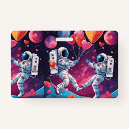 Tarjeta De Identificación Insignia de amor en el espacio