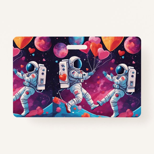 Tarjeta De Identificación Insignia de amor en el espacio (Reverso)
