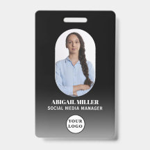 Insignia de arco de degradado de foto de empleado 