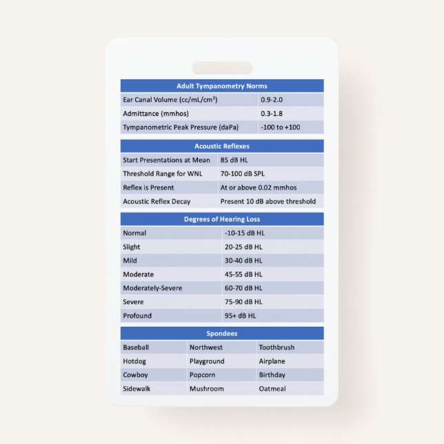 Tarjeta De Identificación Insignia de audiología Buddy/Insignia de referenci (Anverso)