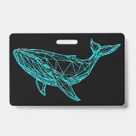 Tarjeta De Identificación Insígnia de ballena geométrica futurista