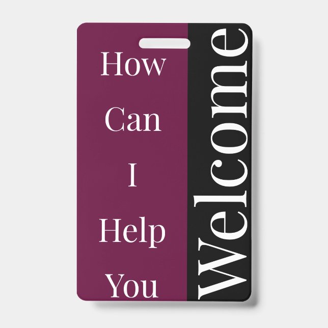 Tarjeta De Identificación Insignia de bienvenida (Parte frontal)