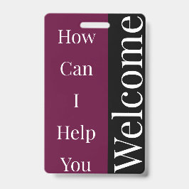 Tarjeta De Identificación Insignia de bienvenida