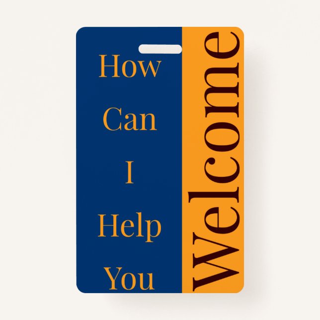 Tarjeta De Identificación Insignia de bienvenida (Anverso)