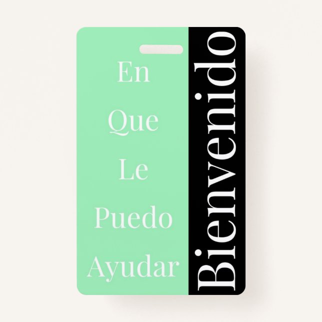 Tarjeta De Identificación Insignia de bienvenida (Reverso)