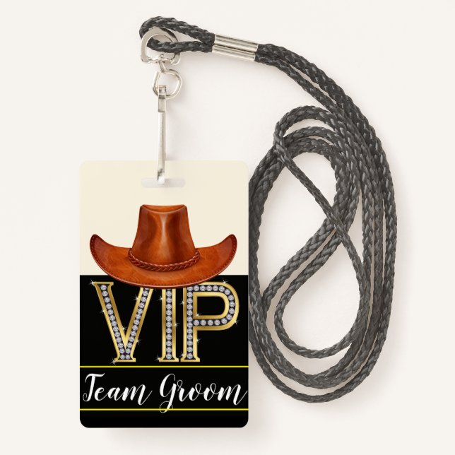 Tarjeta De Identificación Insignia de Boda de Team Groom (Anverso son cordón)