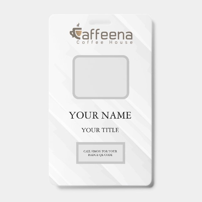 Tarjeta De Identificación Insignia de Caffeena (Parte trasera)
