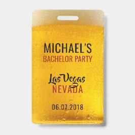 Tarjeta De Identificación Insígnia de cerveza con texto y foto personalizado