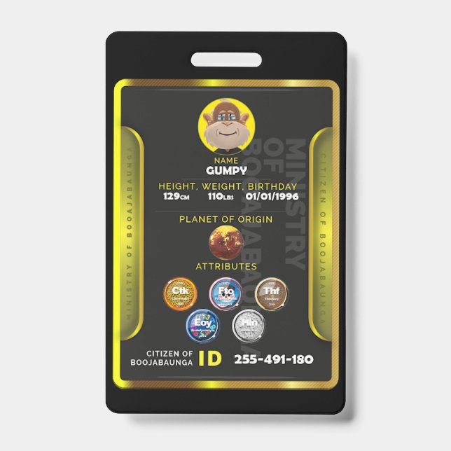 Tarjeta De Identificación Insignia de ciudadano  (Parte frontal)