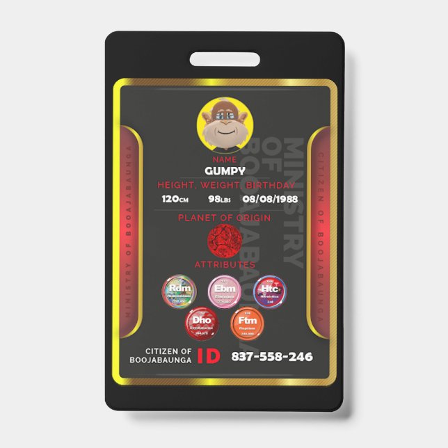 Tarjeta De Identificación Insígnia de ciudadano  (Parte frontal)