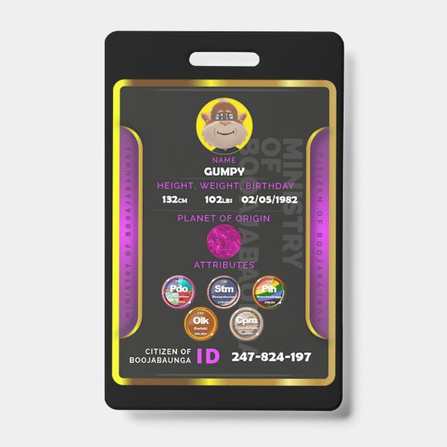 Tarjeta De Identificación Insignia de ciudadano  (Parte frontal)