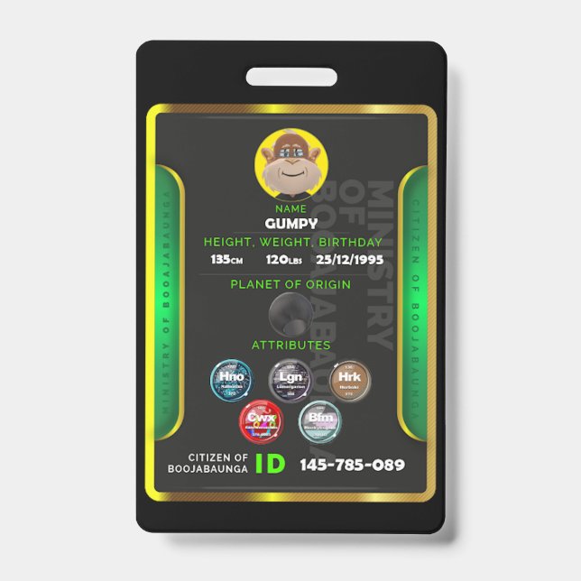 Tarjeta De Identificación Insígnia de ciudadano (Parte frontal)