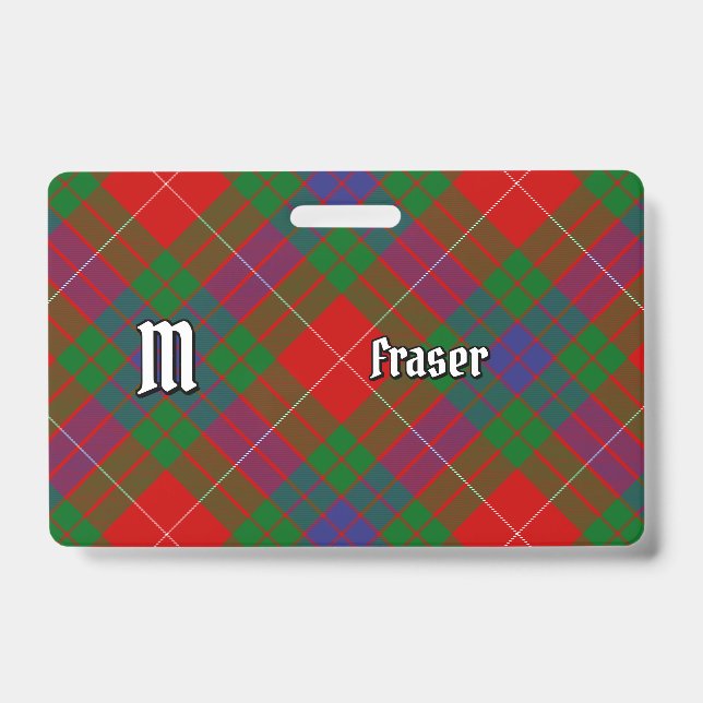 Tarjeta De Identificación Insignia de Clan Fraser Tartan (Parte frontal)