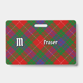 Tarjeta De Identificación Insignia de Clan Fraser Tartan
