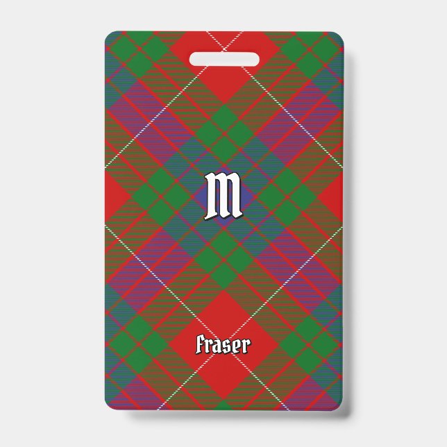 Tarjeta De Identificación Insignia de Clan Fraser Tartan (Front)