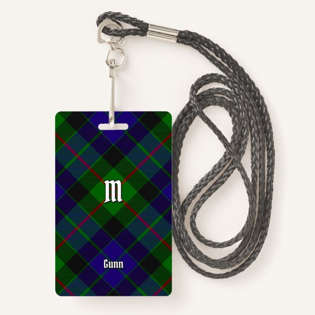 Tarjeta De Identificación Insignia de Clan Gunn Tartan (Anverso son cordón)