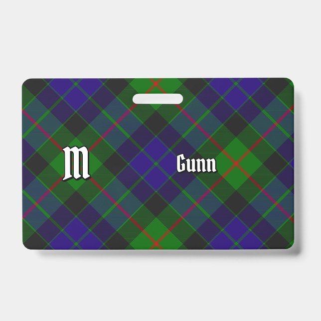 Tarjeta De Identificación Insignia de Clan Gunn Tartan (Front)
