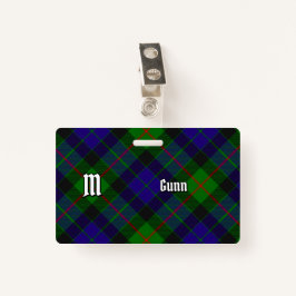 Tarjeta De Identificación Insignia de Clan Gunn Tartan