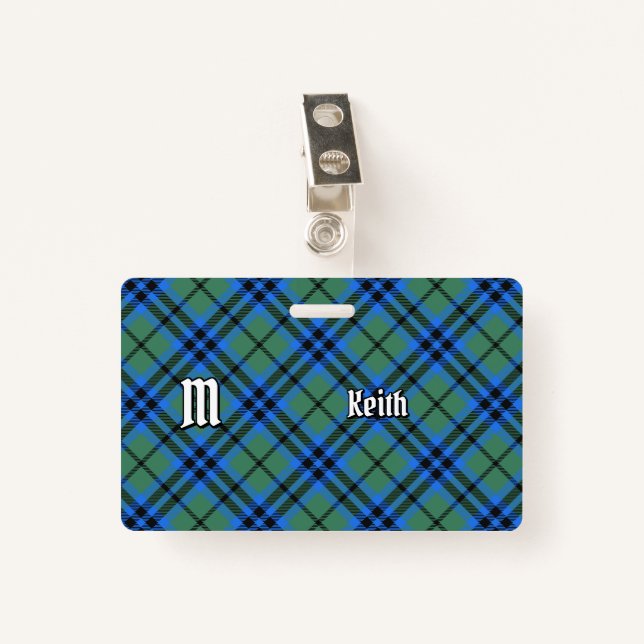Tarjeta De Identificación Insignia de Clan Keith Tartan (Anverso con clip)