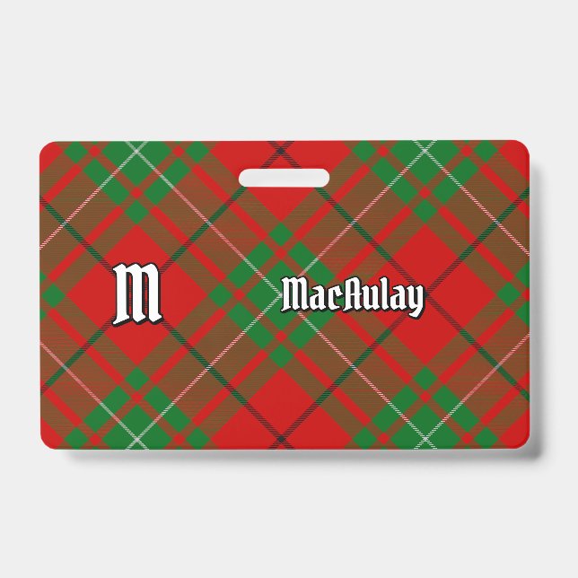 Tarjeta De Identificación Insignia de Clan MacAulay Tartan (Parte frontal)