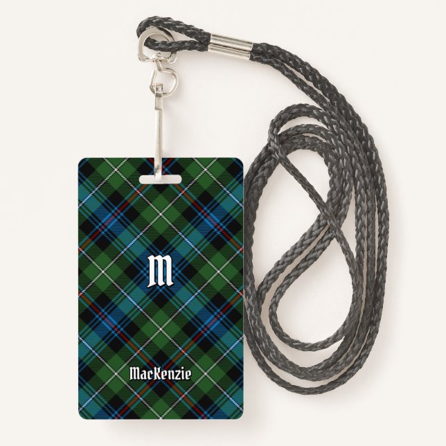 Tarjeta De Identificación Insignia de Clan MacKenzie Tartan (Anverso son cordón)