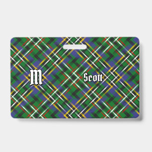 Tarjeta De Identificación Insignia de Clan Scott Green Tartan