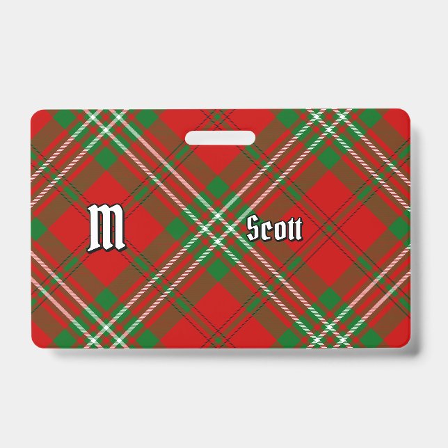 Tarjeta De Identificación Insignia de Clan Scott Red Tartan (Front)