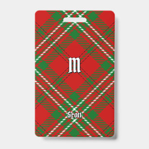 Tarjeta De Identificación Insignia de Clan Scott Red Tartan