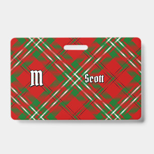 Tarjeta De Identificación Insígnia de Clan Scott Tartán Rojo