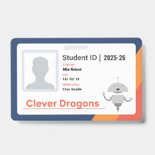 Tarjeta De Identificación Insignia de Clever Dragons 25-26