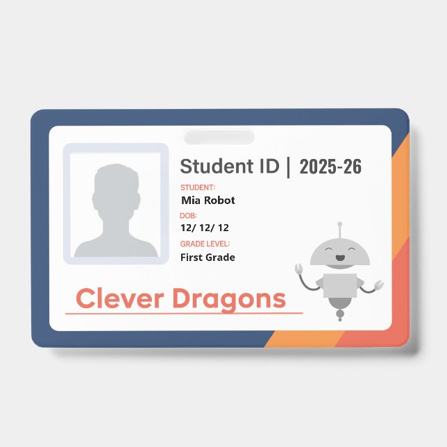 Tarjeta De Identificación Insignia de Clever Dragons 25-26 (Parte frontal)