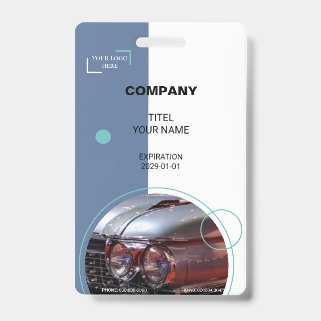 Tarjeta De Identificación Insígnia de Coche Clásico (Parte frontal)