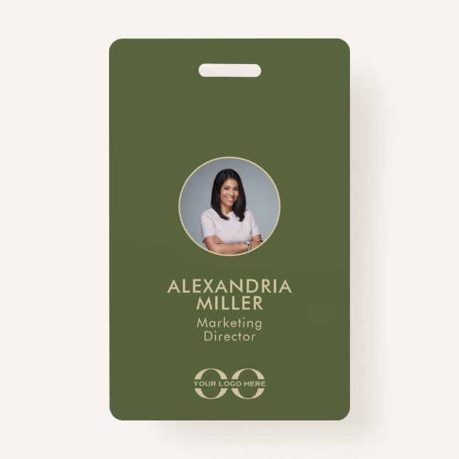 Tarjeta De Identificación Insignia de código QR de empleado de empresa minim (Anverso)