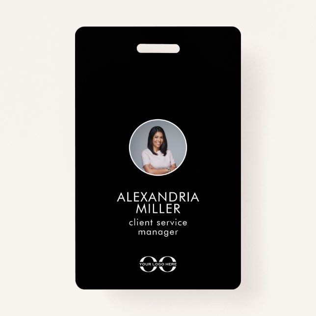 Tarjeta De Identificación Insignia de código QR de empleado de empresa minim (Anverso)