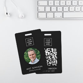 Tarjeta De Identificación Insignia de código QR de empleado moderno de perso
