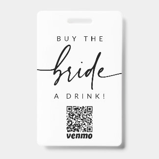 Tarjeta De Identificación Insígnia de código QR para comprarle una bebida a 