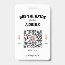 Tarjeta De Identificación Insígnia de código QR para "La Novia Compra una Be