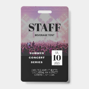 Tarjeta De Identificación Insígnia de concierto de acceso total para persona