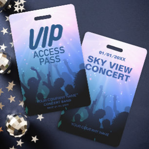 Tarjeta De Identificación Insígnia de Concierto de Acceso Total VIP Azul