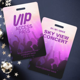 Tarjeta De Identificación Insígnia de Concierto de Acceso Total VIP Púrpura