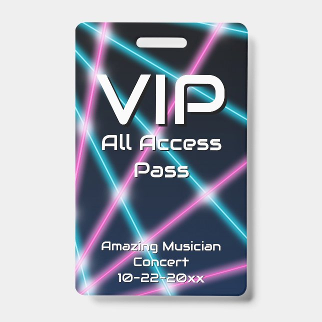 Tarjeta De Identificación Insígnia de concierto personalizada de acceso tota (Parte frontal)
