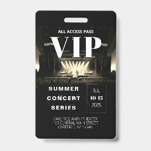 Tarjeta De Identificación Insignia de conciertos de código QR de paso de acc