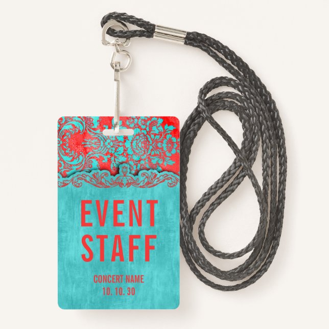 Tarjeta De Identificación Insignia de conciertos de nombre personalizado de  (Anverso son cordón)