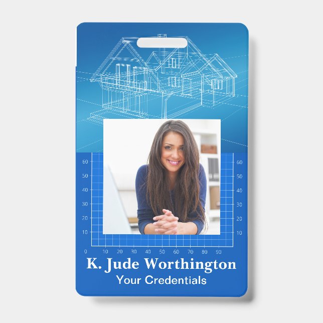 Tarjeta De Identificación Insígnia de Cordón de Arquitecto - Ver Reverso (Parte frontal)