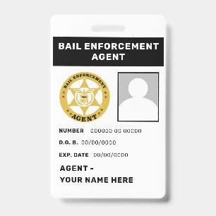 Tarjeta De Identificación Insígnia de Cordón para Agente de Cumplimiento de