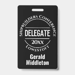 Tarjeta De Identificación Insígnia de delegado de conferencia
