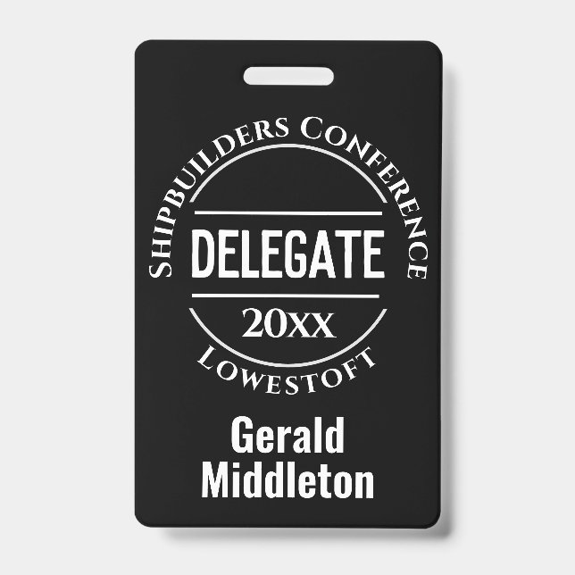 Tarjeta De Identificación Insígnia de delegado de conferencia (Parte frontal)