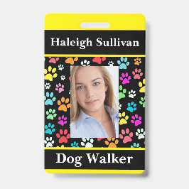 Tarjeta De Identificación Insignia de Dog Walker Lanyard