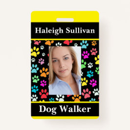 Tarjeta De Identificación Insignia de Dog Walker Lanyard