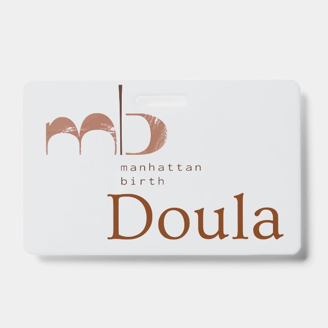 Tarjeta De Identificación Insignia de doula de MB (Parte frontal)